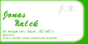 jonas malek business card
